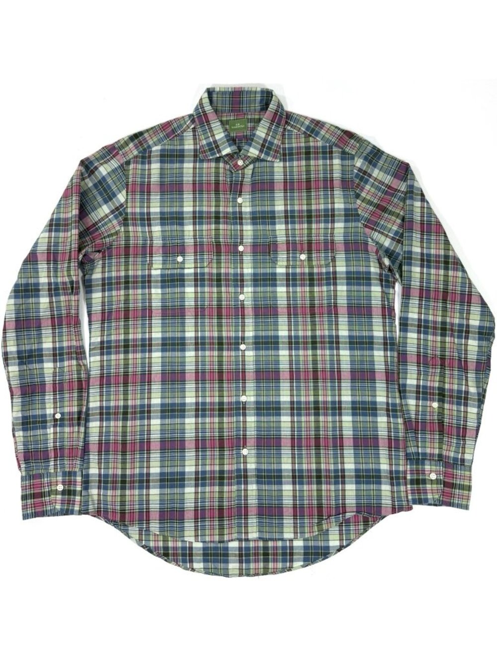 Sid Mashburn Mens Shirt Long Sleeve Size Medium Plaid 100% Cotton Preppy